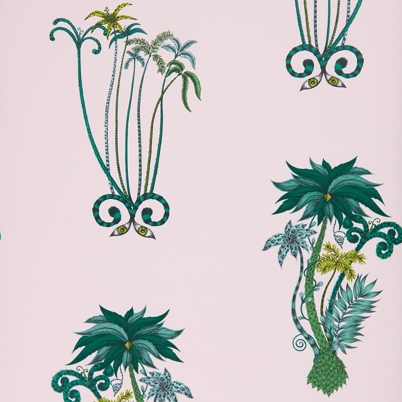 Jungle Palms Wallpaper - Pink - Clarke & Clarke - Emma J Shipley - W0101/04 - Premier Wallcovering