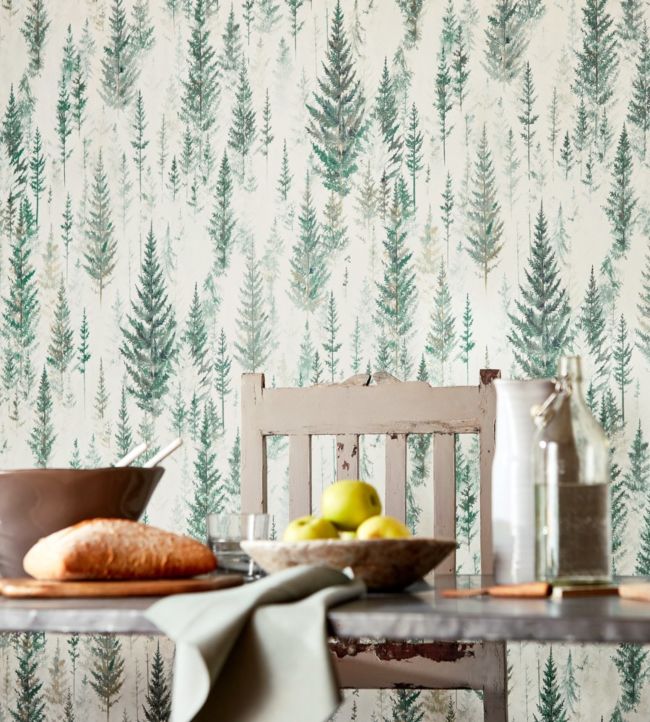 Juniper Pine Wallpaper - Forest - DYSI216622 - Sanderson - Premier Wallcovering