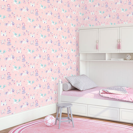 Just 4 Kids 2 Fairytale Wallpaper - Pink / Lilac - Galerie - G56523 - Premier Wallcovering