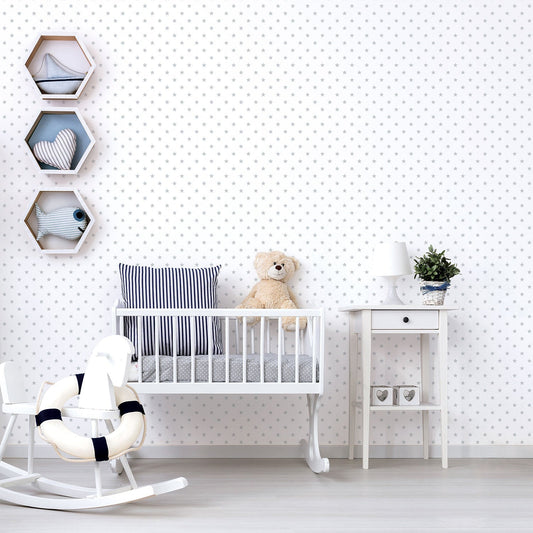 Just 4 Kids 2 Stars Wallpaper - Deep Grey / White - Galerie - G56548 - Premier Wallcovering