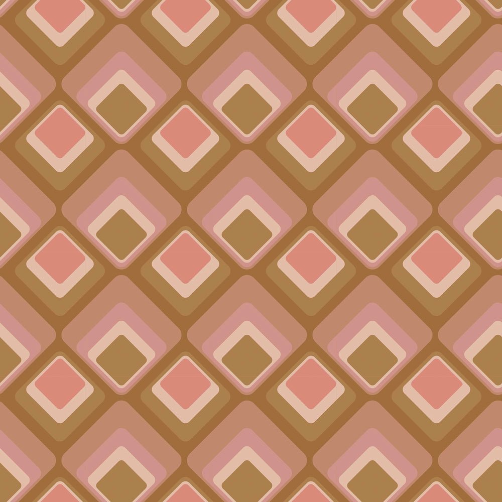 Just an Illusion Wallpaper - Vintage Pink & Harvest Gold - Lust Home - LH900520 - Premier Wallcovering