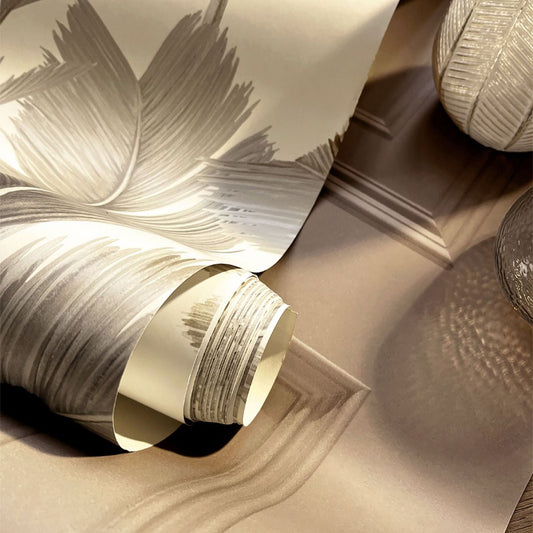 Kailani Leaf Wallpaper - Cream / Beige - Belgravia - 59121 - Premier Wallcovering