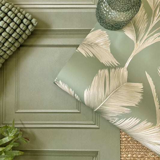 Kailani Leaf Wallpaper - Sage Green - Belgravia - 59120 - Premier Wallcovering