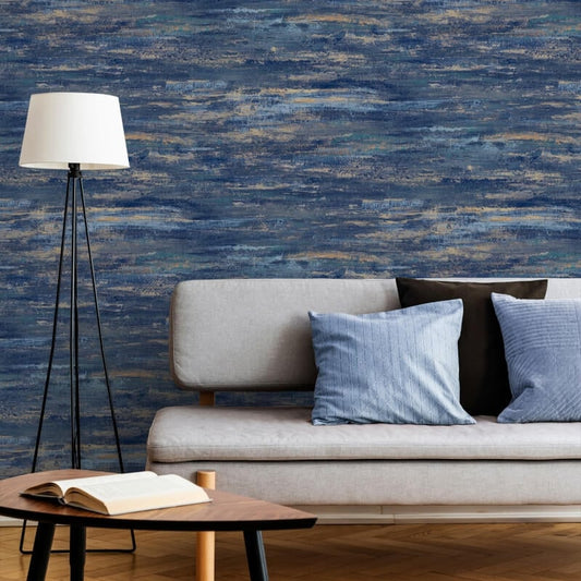 Kaleidoscope Concrete Effect Metallic Wallpaper - Navy - Grandeco - A68102 - Premier Wallcovering