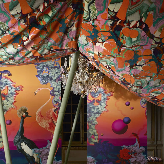 Kaoscope Soft Fabric - Tangerine - Christian Lacroix - FCL7076/01 - Premier Wallcovering