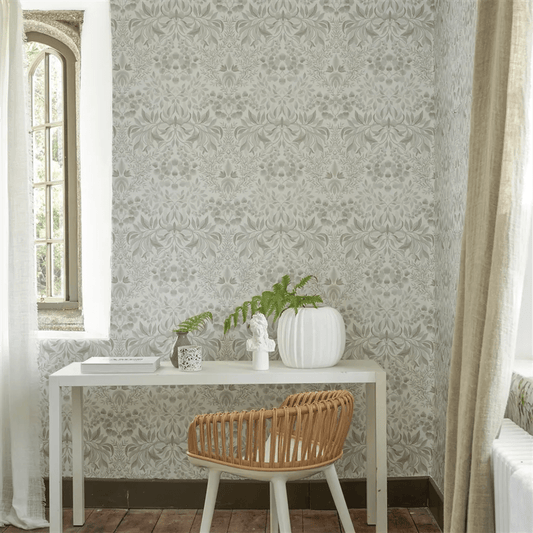Karakusa Wallpaper - Chalk - PDG1157/01 - Designers Guild - Premier Wallcovering