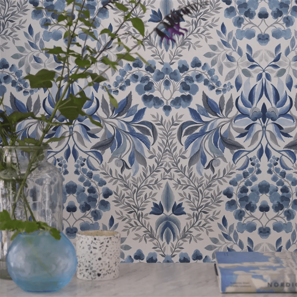 Karakusa Wallpaper - Cobalt - PDG1157/05 - Designers Guild - Premier Wallcovering