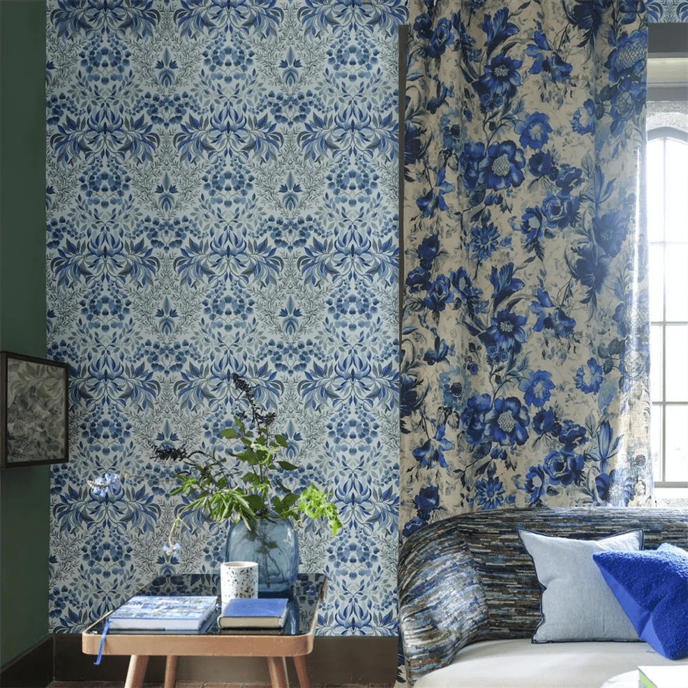 Karakusa Wallpaper - Cobalt - PDG1157/05 - Designers Guild - Premier Wallcovering