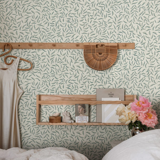 Karolina Wallpaper - Green - Sandberg - 807-38 - Premier Wallcovering