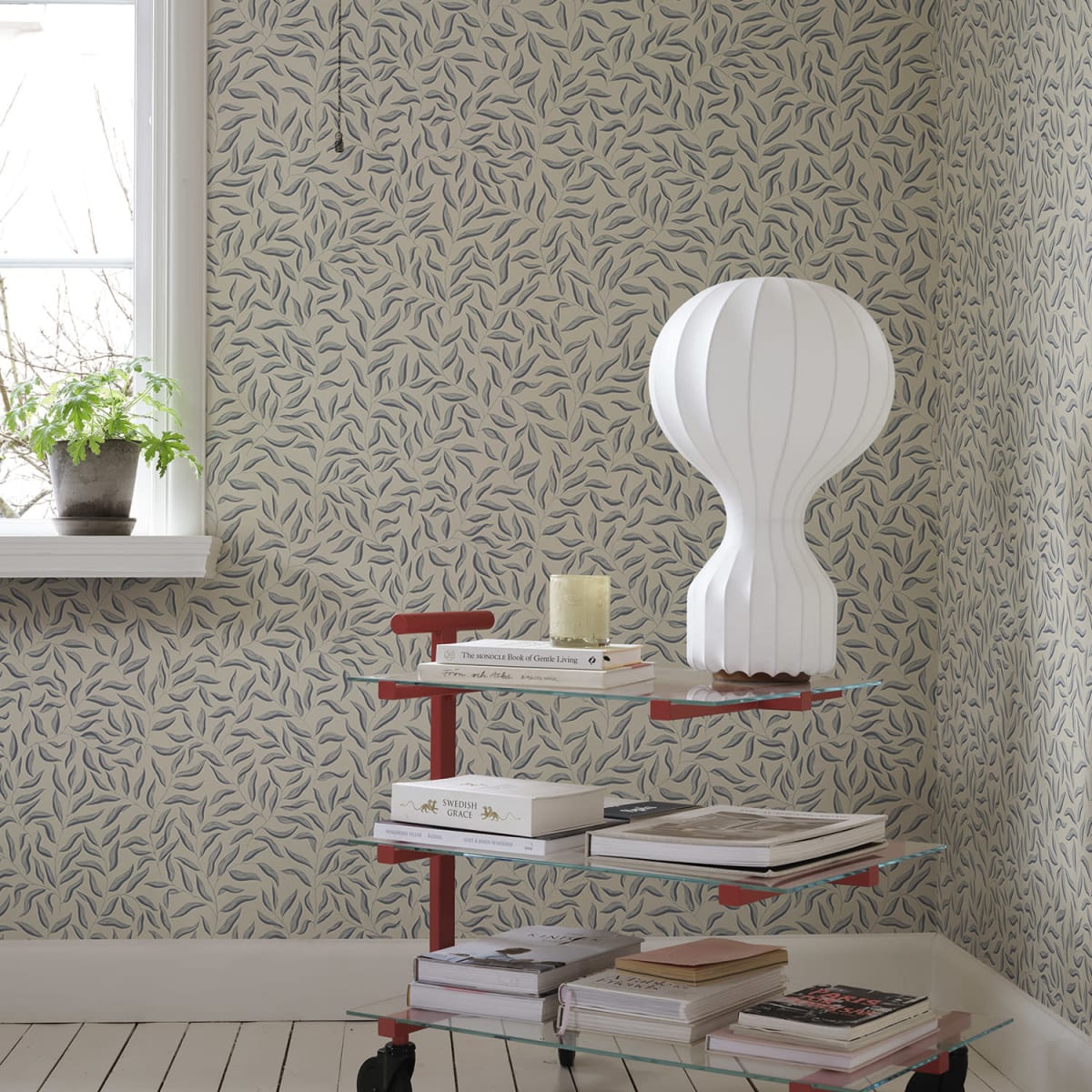 Karolina Wallpaper - Blue - Sandberg - 807-56 - Premier Wallcovering