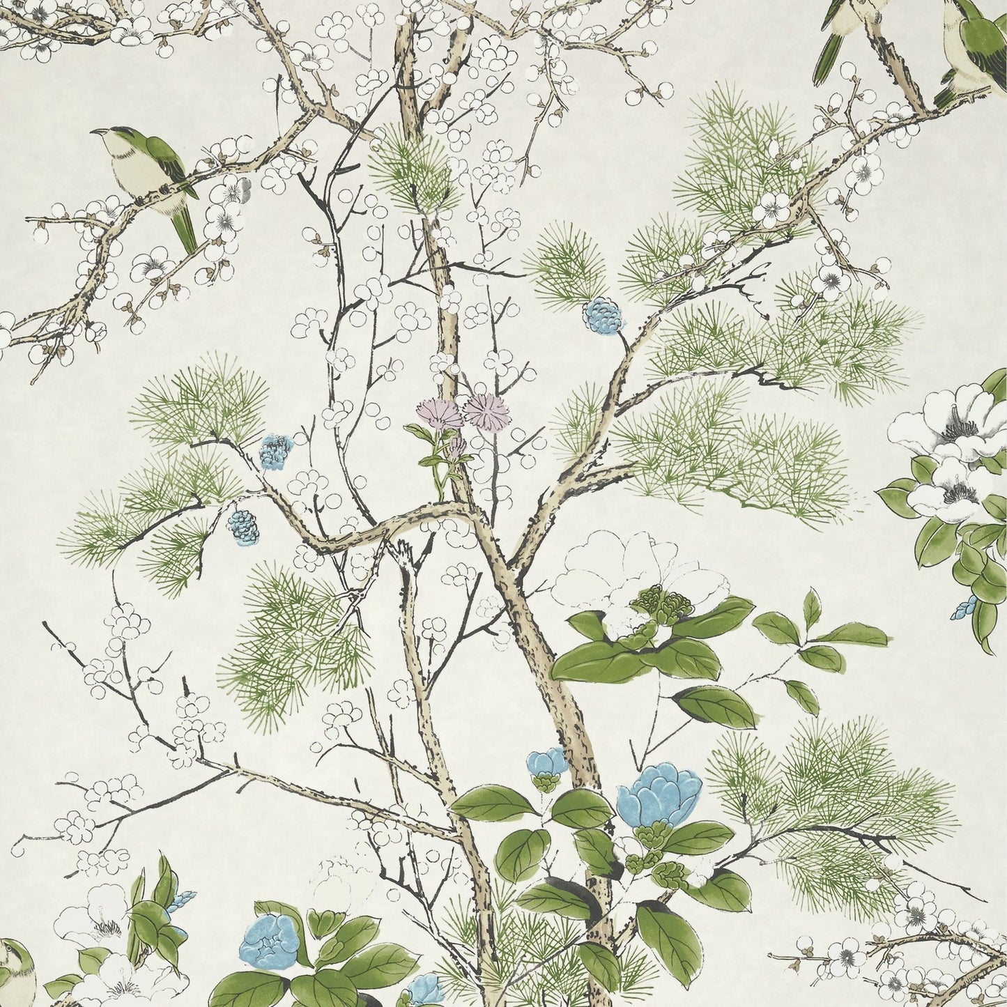 Katsura Wallpaper - Cream & Lavender - Thibaut - T13622 - Premier Wallcovering
