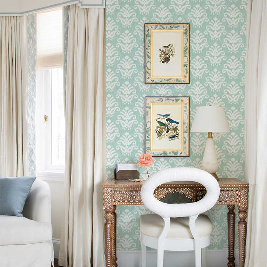 Keaton Wallpaper - Aqua - A Street Prints - FD26327 - Premier Wallcovering