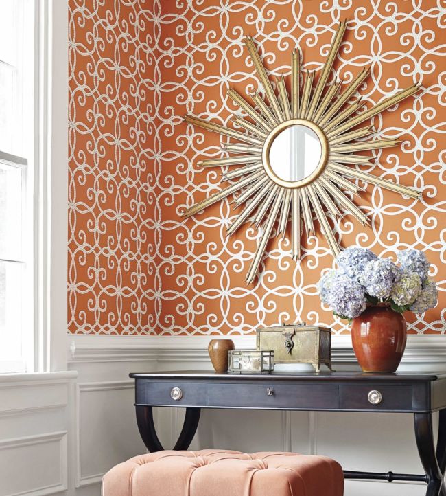 Kendall Wallpaper - Persimmon - Thibaut - T11068 - Premier Wallcovering