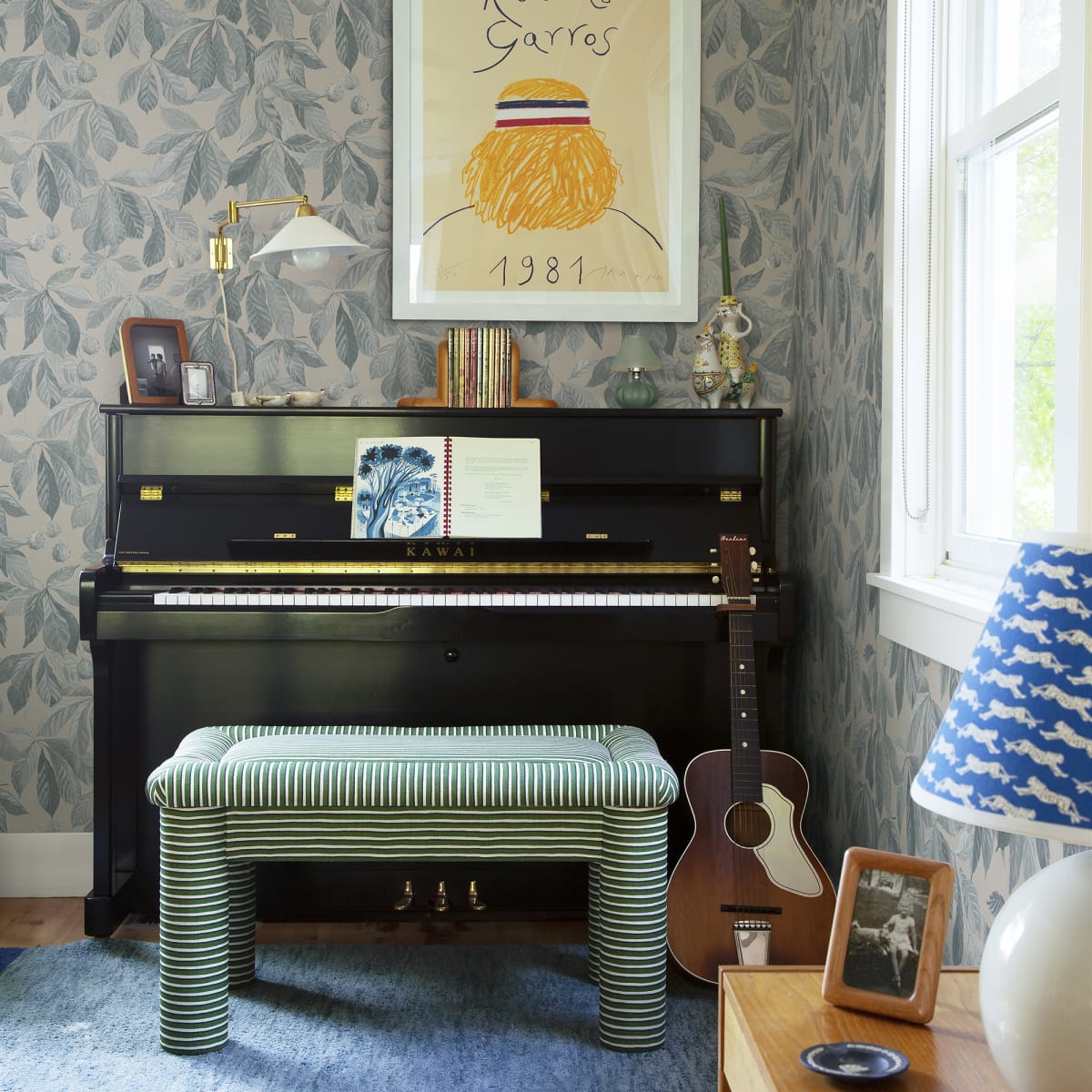 Kersti Wallpaper - Soft Blue - Sandberg - S10145 - Premier Wallcovering