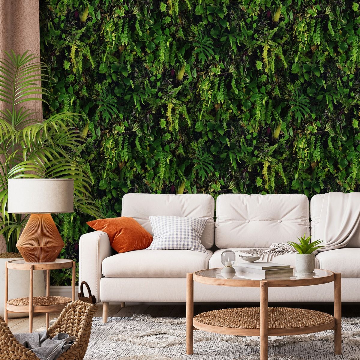 Kew Living Wall Wallpaper - Green - Belgravia - 66119 - Premier Wallcovering