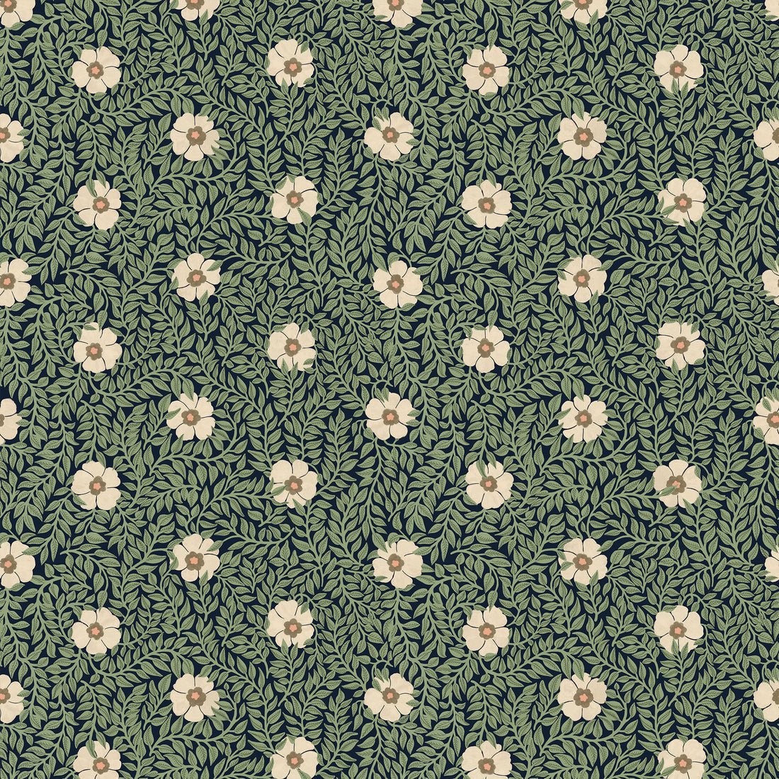 Kicki Wallpaper - Green & Cream - Summer Gray - Premier Wallcovering
