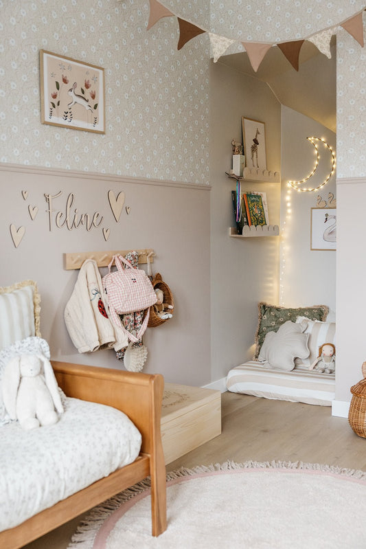 Kicki Wallpaper - Apricot - Summer Gray - Premier Wallcovering