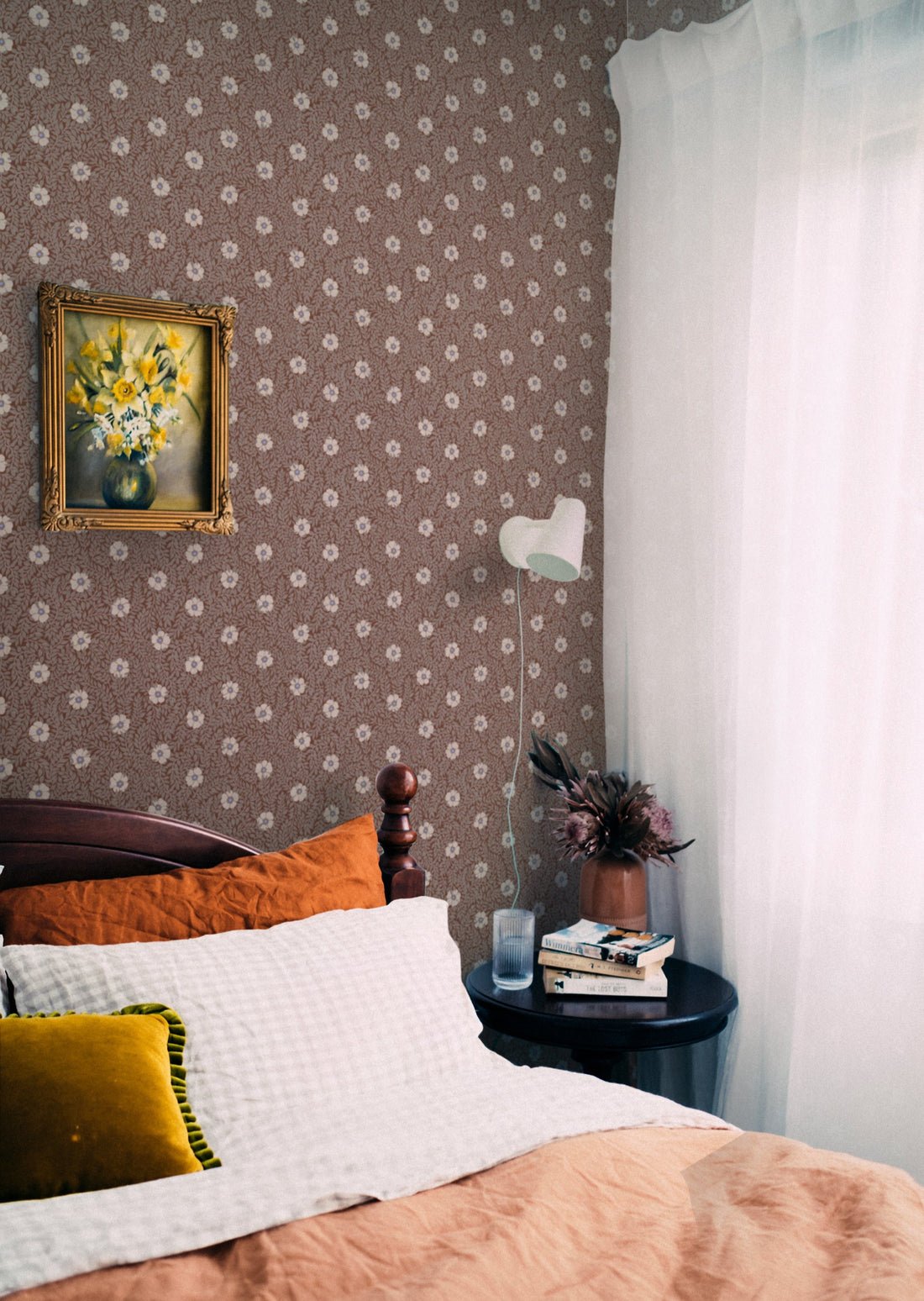 Kicki Wallpaper - Terracota - Summer Gray - Premier Wallcovering
