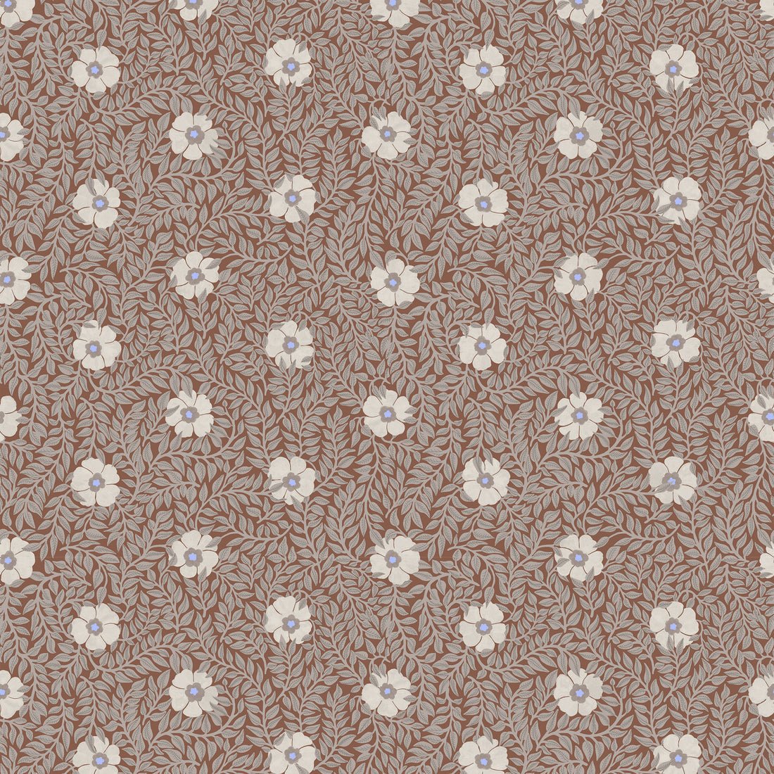 Kicki Wallpaper - Terracota - Summer Gray - Premier Wallcovering