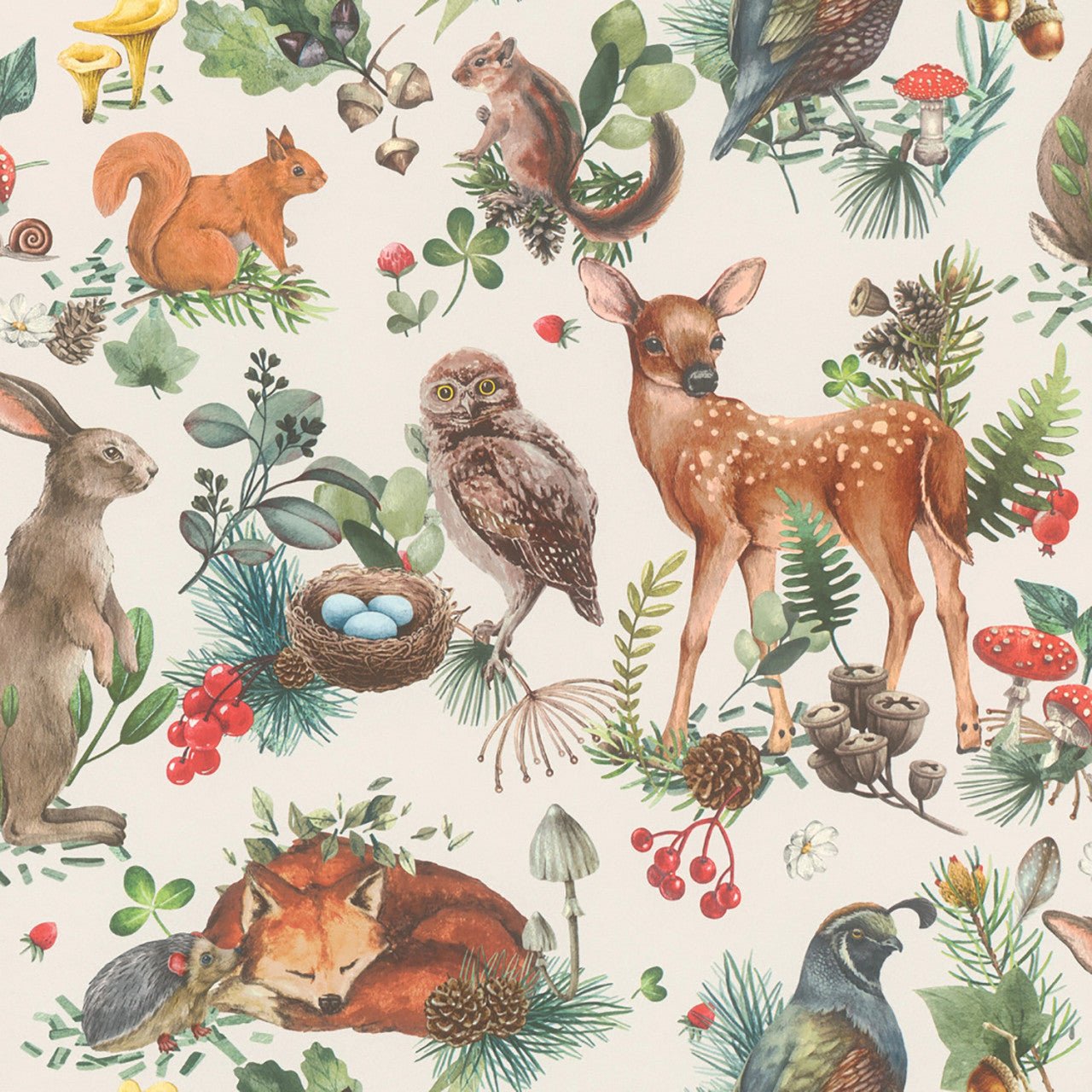 Kids World Forest Walk Wallpaper - Neutral Multi - Rasch - 300321 - Premier Wallcovering