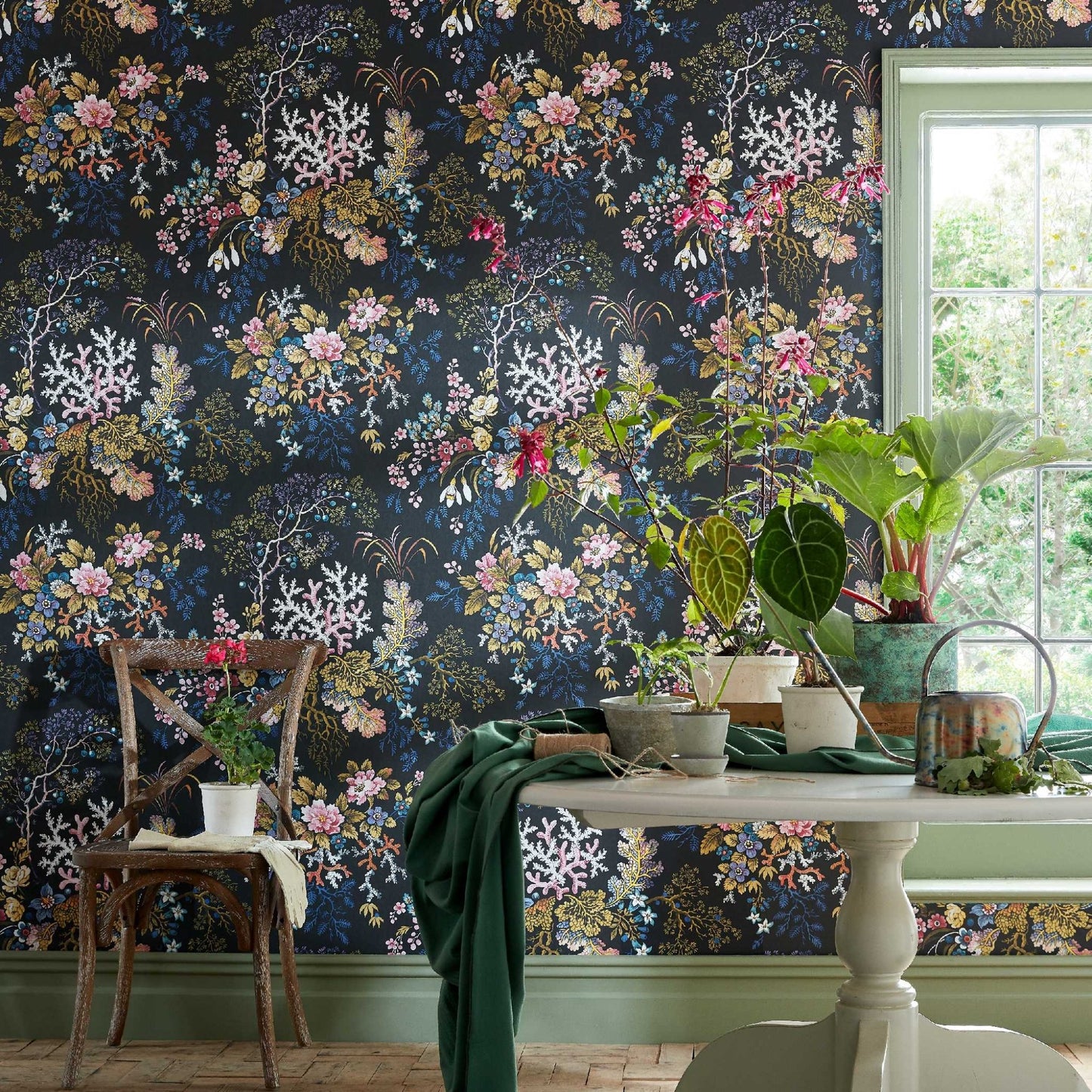 Kilburn's Coral Wallpaper - Midnight - 1838 wallcoverings - 2311 - 166 - 04 - Premier Wallcovering