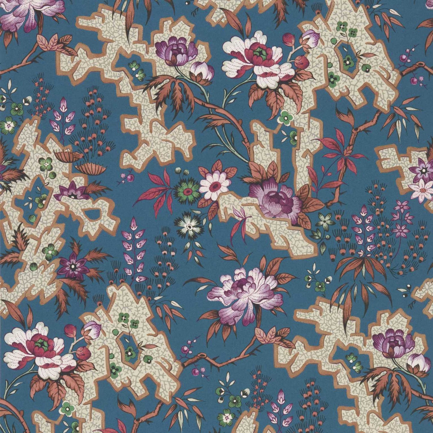 Kilburns Maze Wallpaper - Prussian Blue - 1838 wallcoverings - 2412 - 180 - 02 - Premier Wallcovering