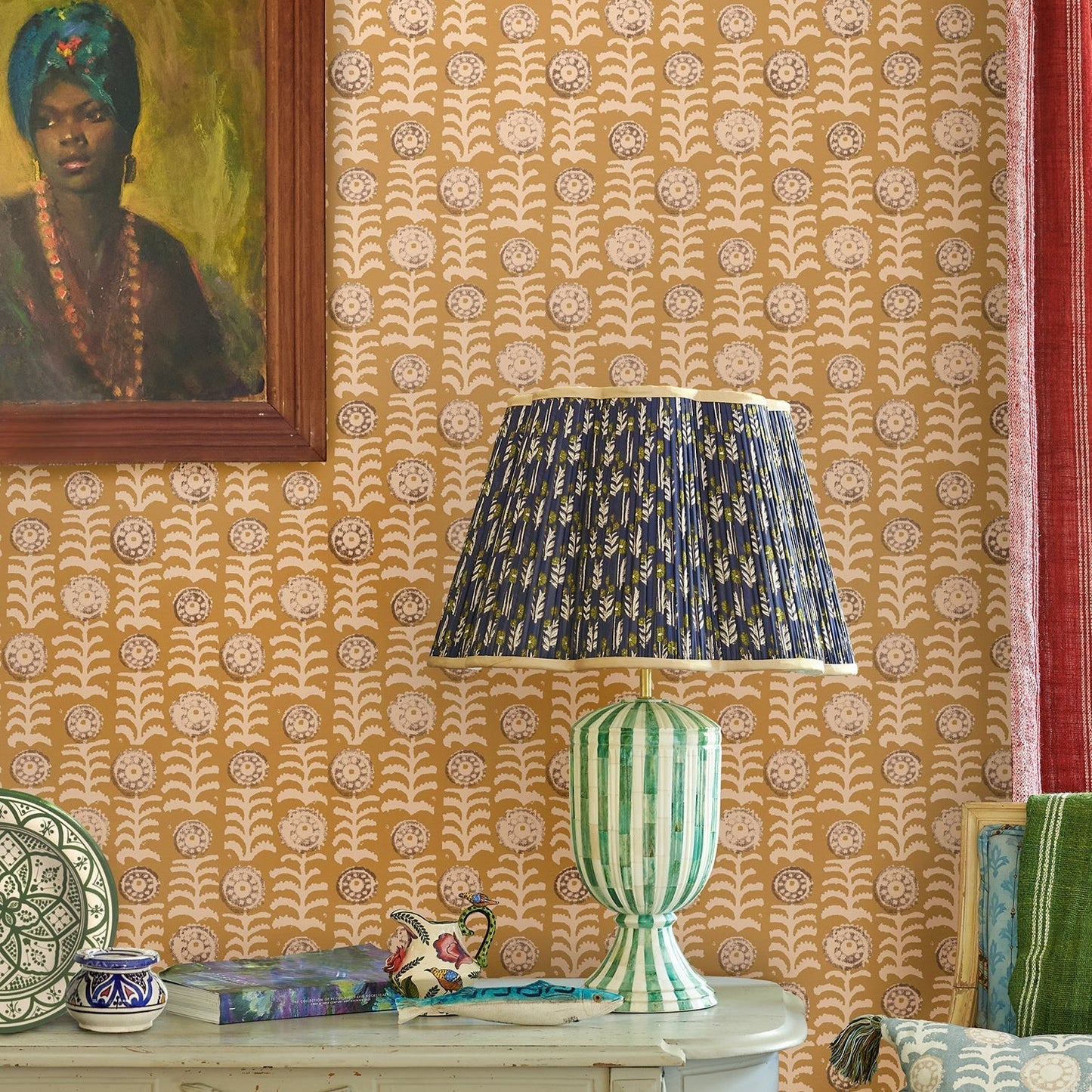 Killi Antique Wallpaper - Yellow - Penny Morrison - KILLI-YELLOW - Premier Wallcovering