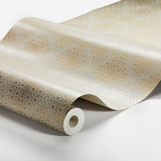 Kimono Wallpaper - Beige and Gold - Boråstapeter - 3121 - Premier Wallcovering