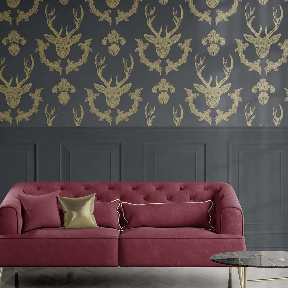 King of the Wood Wallpaper - Charcoal - The Graduate Collection - LG1KINGCHAR - Premier Wallcovering