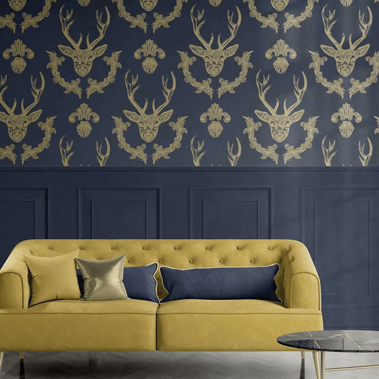 King of the Wood Wallpaper - Blue - The Graduate Collection - LG1KINGBLU - Premier Wallcovering