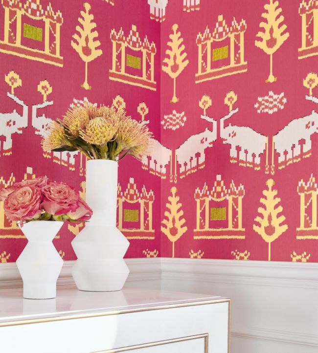 Kingdom Parade Wallpaper - Pink - Thibaut - T10640 - Premier Wallcovering