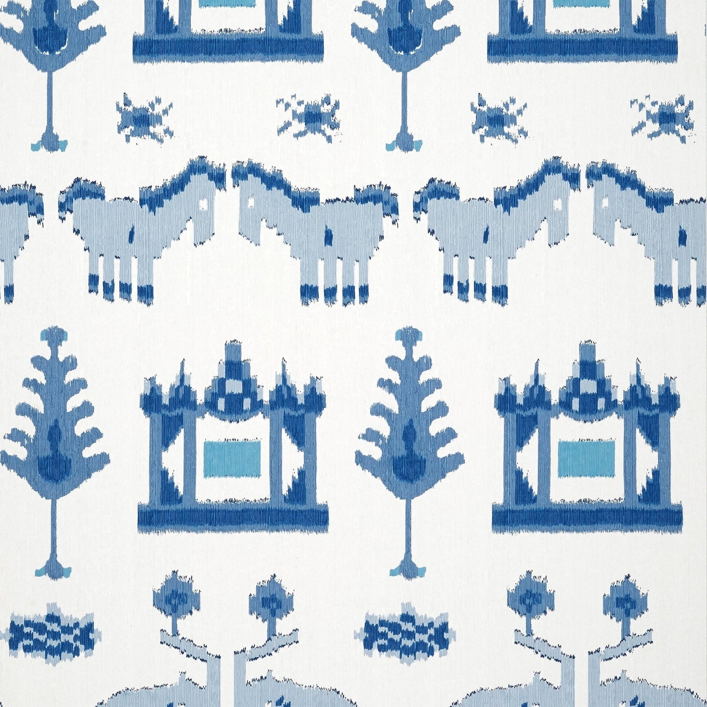 Kingdom Parade Wallpaper - Blue & White - Thibaut - T10641 - Premier Wallcovering