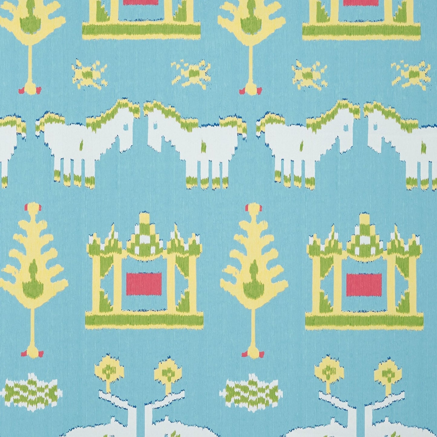 Kingdom Parade Wallpaper - Turquoise - Thibaut - T10644 - Premier Wallcovering