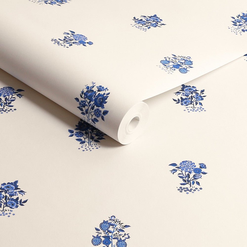 Kingdom Posey Wallpaper - Blue - 125529 - Cath Kidston - Premier Wallcovering