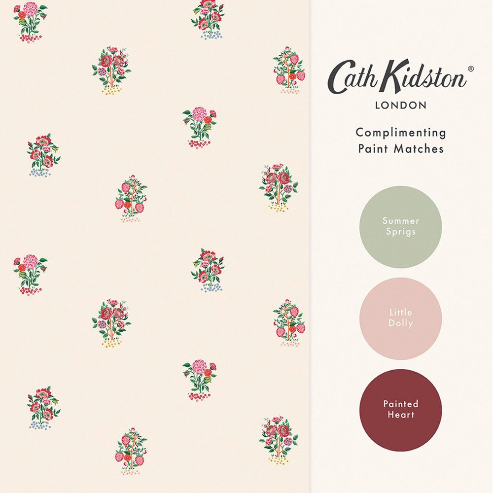 Kingdom Posey Wallpaper - Rose - 125530 - Cath Kidston - Premier Wallcovering