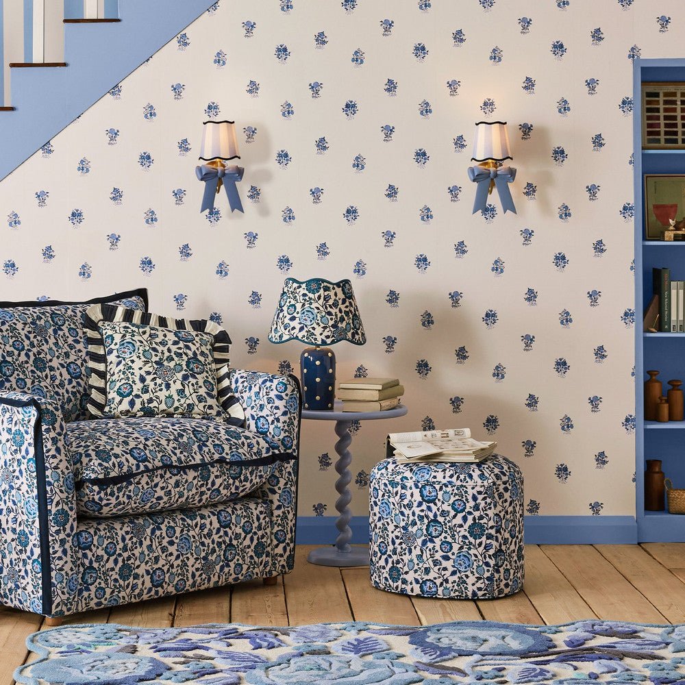 Kingdom Posey Wallpaper - Blue - 125529 - Cath Kidston - Premier Wallcovering