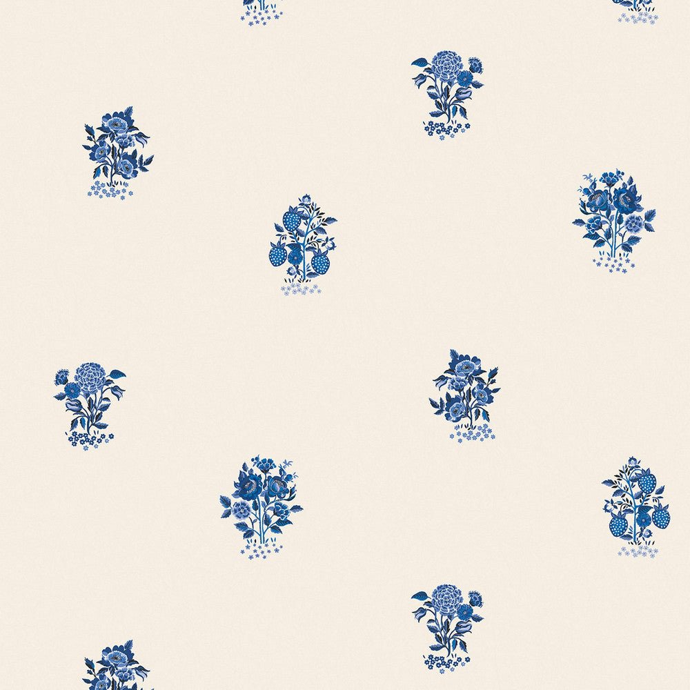 Kingdom Posey Wallpaper - Blue - 125529 - Cath Kidston - Premier Wallcovering