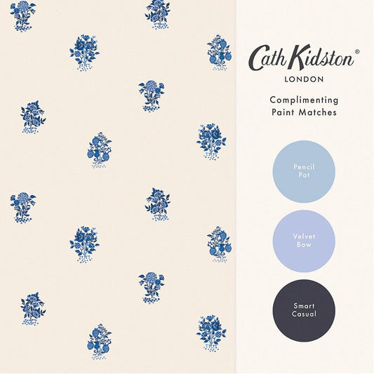 Kingdom Posey Wallpaper - Blue - 125529 - Cath Kidston - Premier Wallcovering