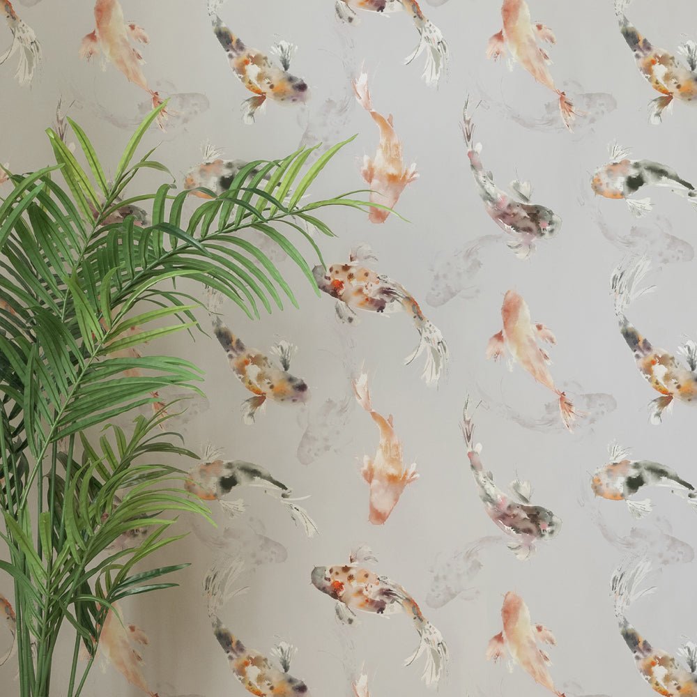 Koi Carp Wallpaper - Amber - Voyage Maison - KOICARP/WPO/AMB - Premier Wallcovering