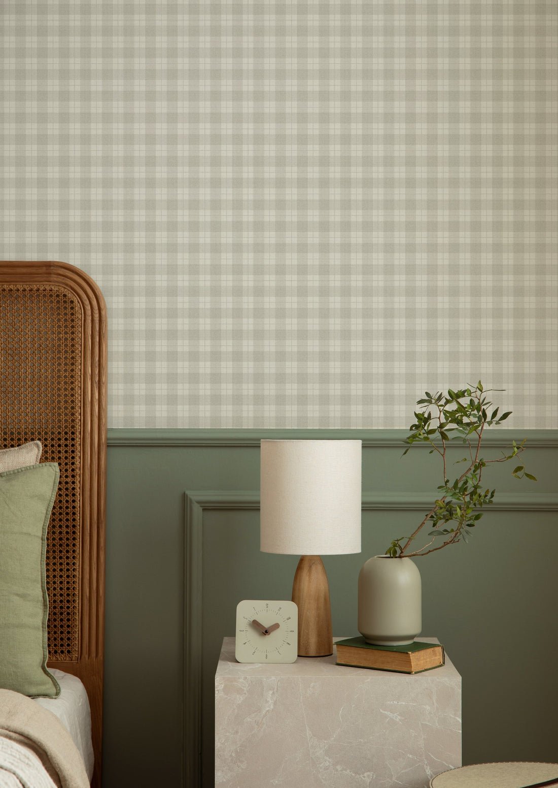 Kontroller Checks Wallpaper - Gray - Summer Gray - Premier Wallcovering