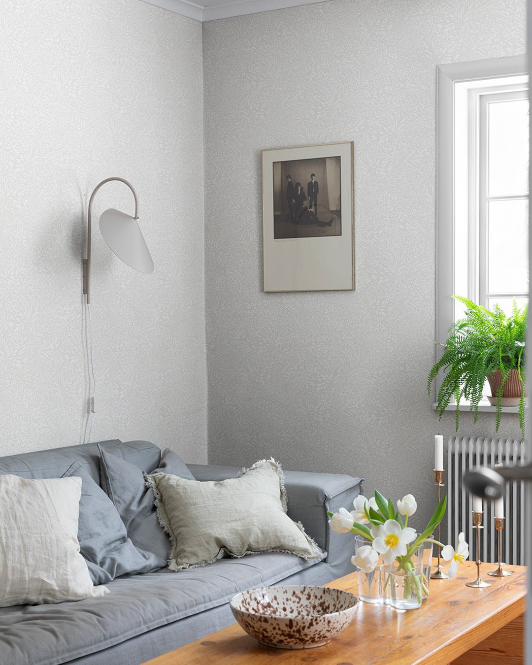 Kristina Wallpaper - White - Midbec - 92119 - Premier Wallcovering