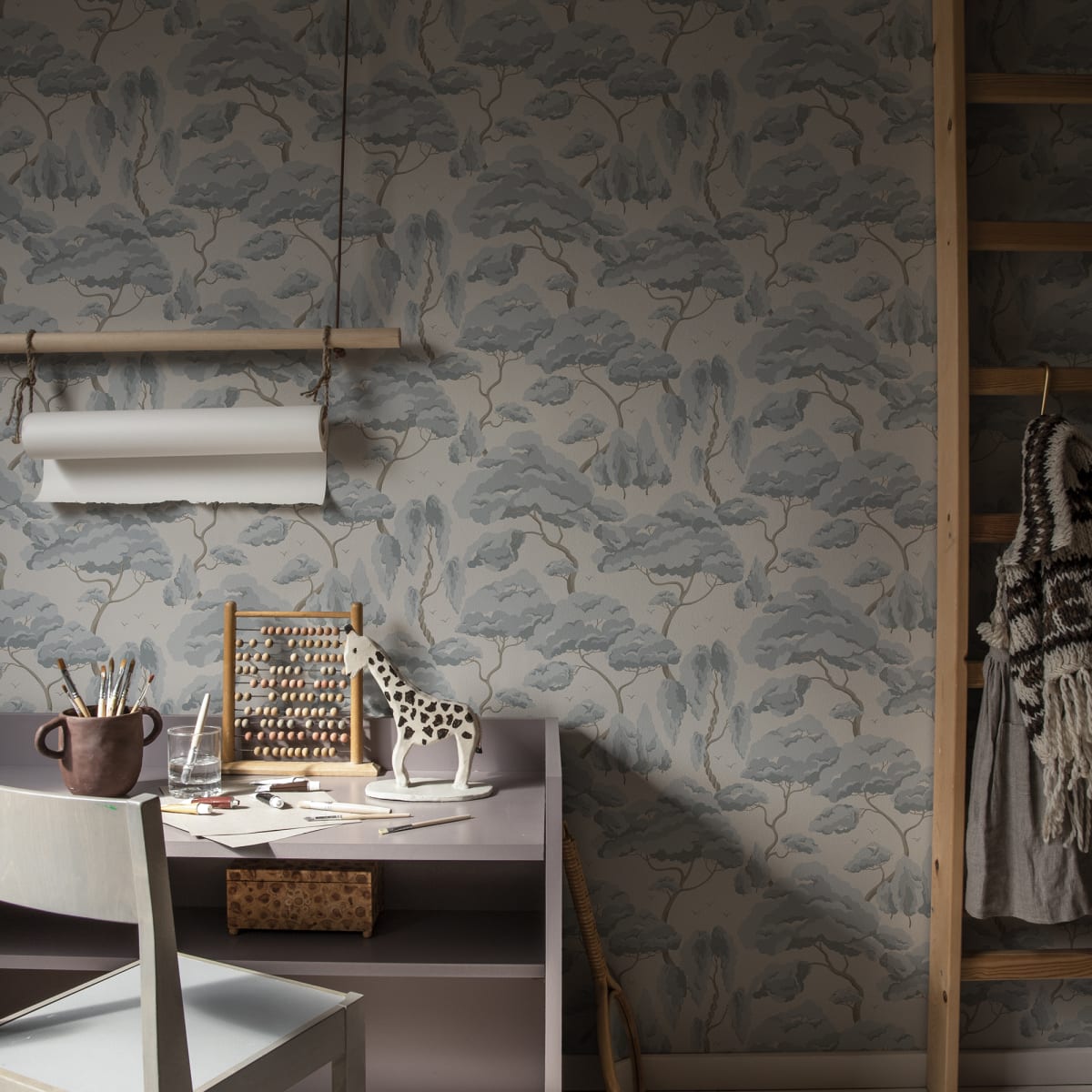 Kristoffer Wallpaper - Misty Blue - Sandberg - S10125 - Premier Wallcovering