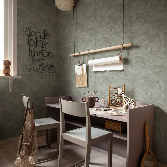 Kristoffer Wallpaper - Sage Green - Sandberg - S10124 - Premier Wallcovering