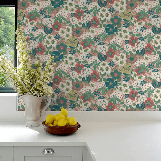 Kvackstepp Wallpaper - Coral - Boråstapeter - 2086 - Premier Wallcovering