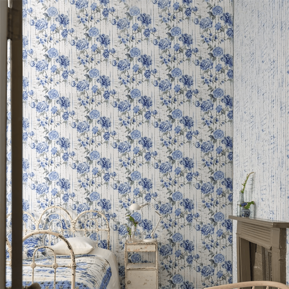 Kyoto Flower Wallpaper - Cobalt - PDG1158/05 - Designers Guild - Premier Wallcovering