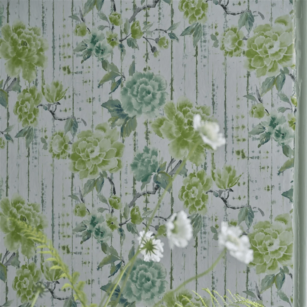 Kyoto Flower Wallpaper - Emerald - PDG1158/03 - Designers Guild - Premier Wallcovering