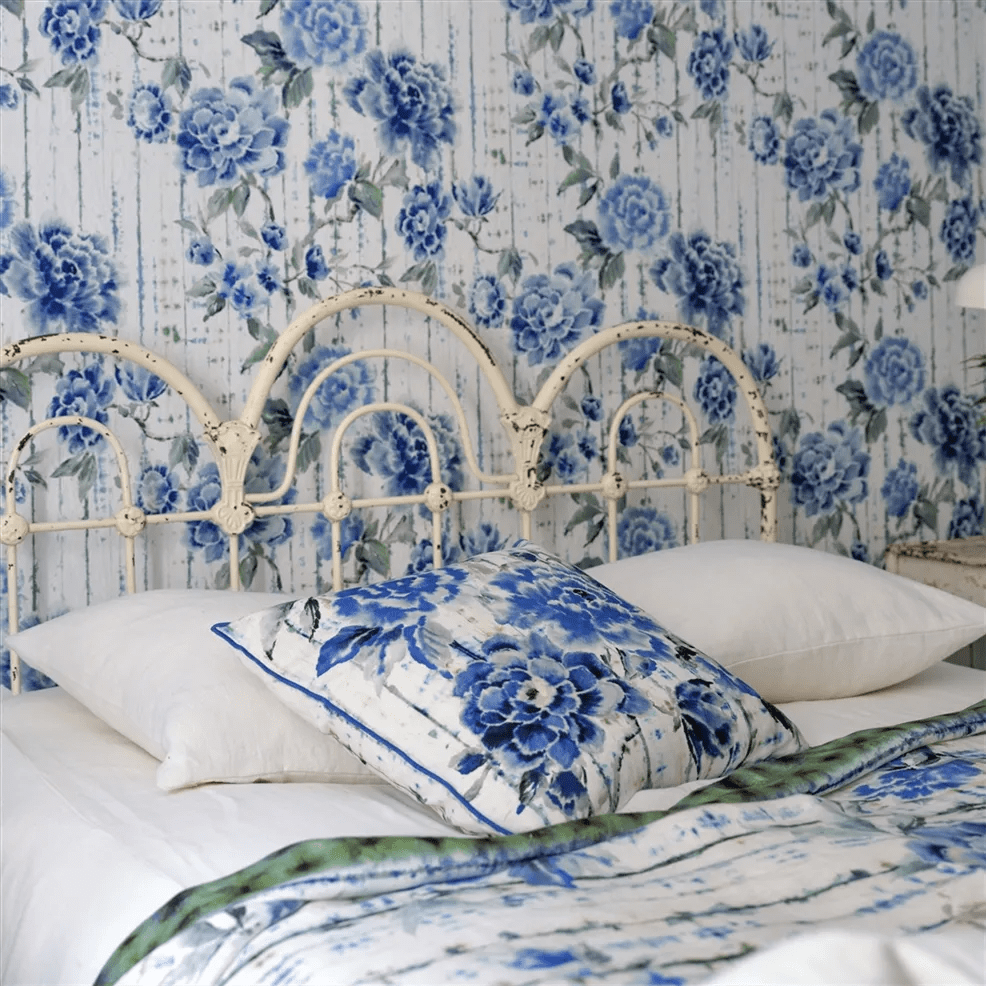 Kyoto Flower Wallpaper - Cobalt - PDG1158/05 - Designers Guild - Premier Wallcovering