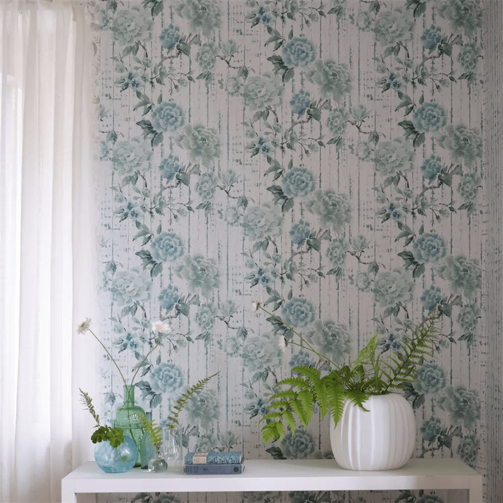 Kyoto Flower Wallpaper - Eau de Nil - PDG1158/04 - Designers Guild - Premier Wallcovering