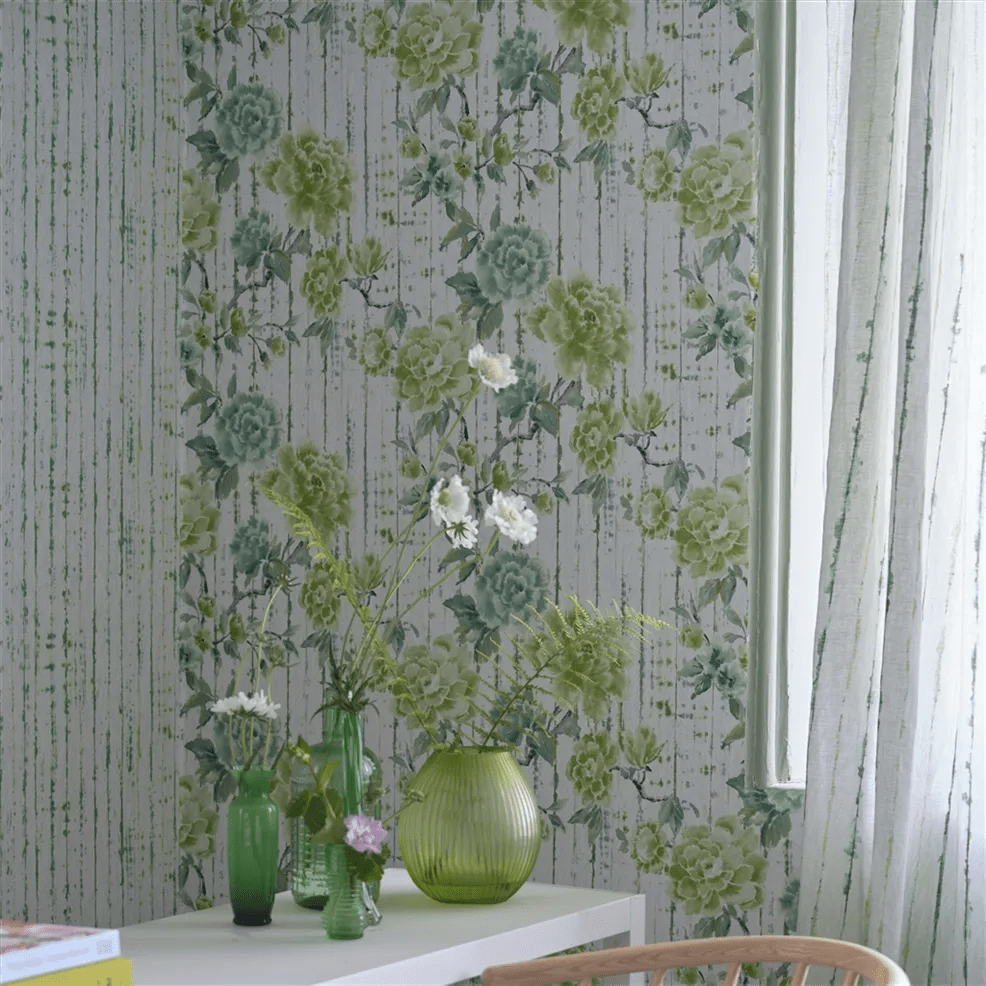 Kyoto Flower Wallpaper - Emerald - PDG1158/03 - Designers Guild - Premier Wallcovering