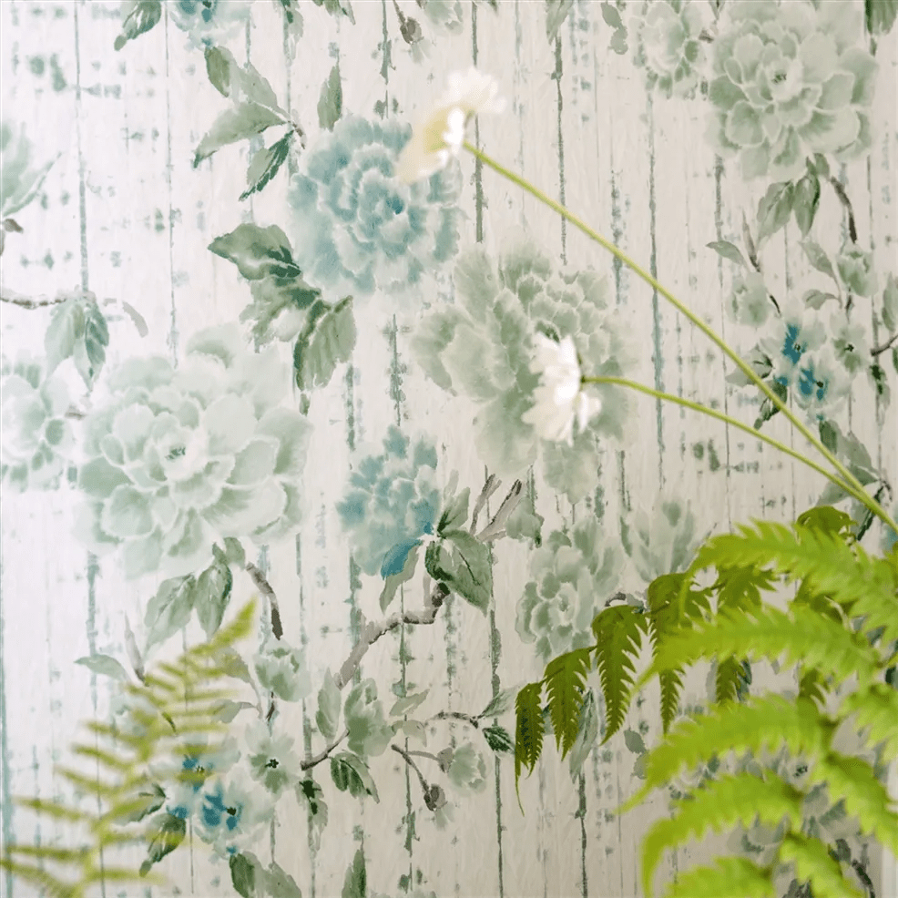 Kyoto Flower Wallpaper - Eau de Nil - PDG1158/04 - Designers Guild - Premier Wallcovering